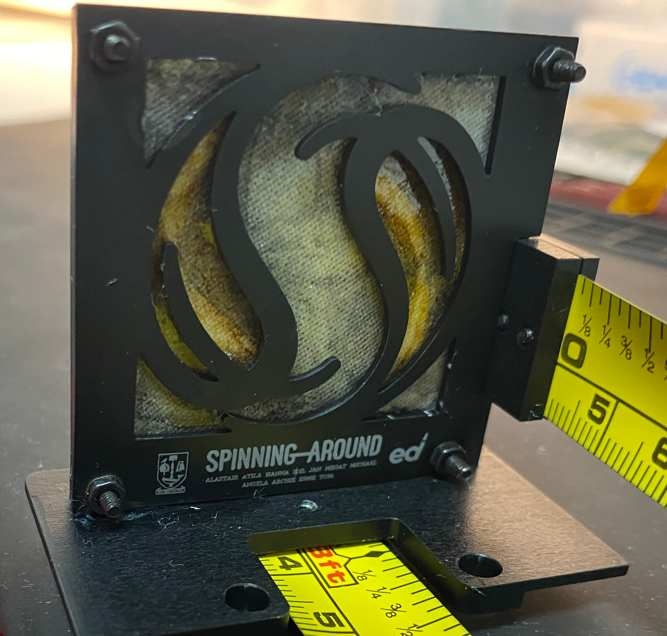 logo plate before launch